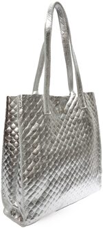 Zilveren Leren Tas - One Size