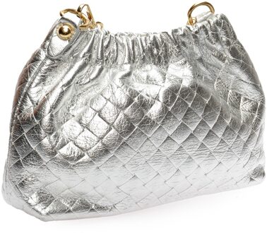 Zilveren Leren Tas - One Size
