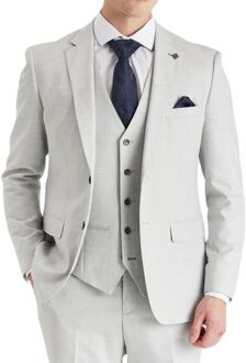 Zilveren lichtgewicht zomerblazer met één rij knopen voor heren - maat 38 (Borst)