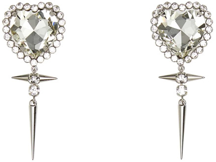 Zilveren metalen oorbellen - Stijlvol en elegant Alessandra Rich , Gray , Dames - ONE Size