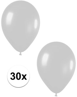 Zilveren metallic ballonnen 30 cm 30 stuks