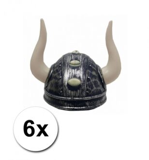 Zilveren Noormannen helmen 6x