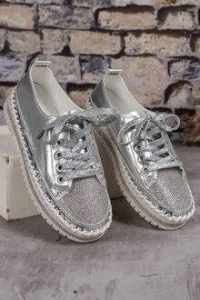 Zilveren Rhinestone Sneakers - maat EU 39
