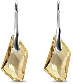 Zilveren ridderoorbellen - zilver en amber - One Size