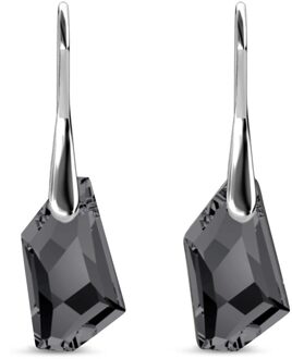 Zilveren ridderoorbellen - zilver en zwart - One Size