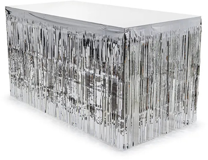Zilveren Tafelrok 300x80cm Zilver - Grijs