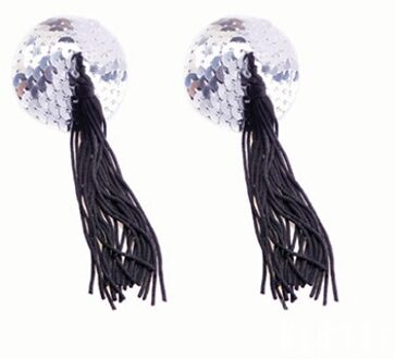 Zilveren Tepelschild Met Kwastjes Zilver/Zwart