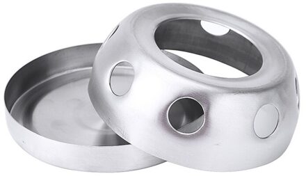 Zilveren Theepot Warmer Houder Roestvrij Staal Verwijderbare Theelichtje Thee Warmer Base Holle Koffie Verwarming Base Trivets Duurzaam