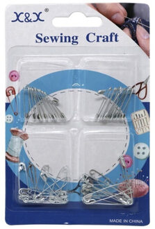 Zilveren veiligheidsspelden - in 4 verschillende maten 35x stuks