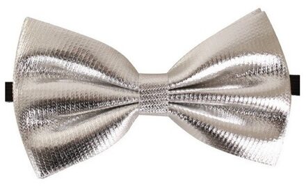 Zilveren verkleed vlinderstrikje 14 cm voor dames/heren