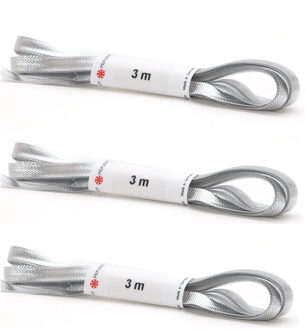 Zilveren zijden cadeaulint - 3x stuks - hobbylint - 0,5 x 300 cm - cadeau verpakken / inpakken - sie