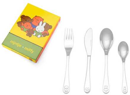 Zilverstad kinderbestek Nijntje en vriendjes 4-delig