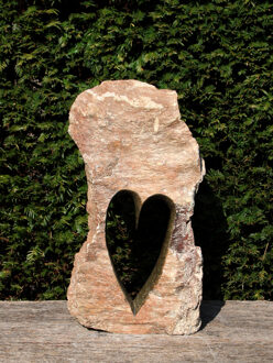 Zimbabwaans tuinbeeld Hart, 47 cm (nr 4)