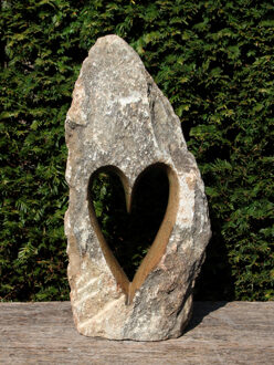 Zimbabwaans tuinbeeld Hart, 52 cm (nr 1)