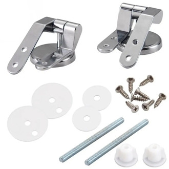 Zinc Alloy Replacement Toilet Seat Hinges Mountings Set Chrome Hinges Bathroom Toilet Accessories Bath Hardware