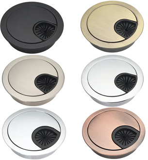 Zinc Alloy Round Table Hole Cover Wire Outlet Port Computer PC desk cable grommet 50/53/60/80mm Line Holder Wiring Accessories