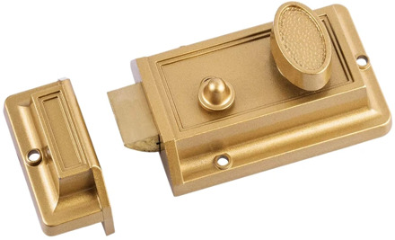 Zinc Cylinder Deadbolt Latch Lock for Night Gate Door Entrance,Gold Finish