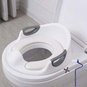Zindelijkheidstraining Seat Voor Kids Jongens Meisjes Plastic Unisex Toiletbrillen Blauw/Groen Potty Seat Met Kussen Handvat Rugleuning 2-7Years wit