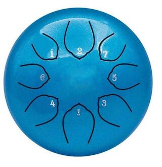 Zingen Drum 6 Inch 8 Tone C Sleutel Boeddhistische Zingen Geluid Healing Meditatie Zingen Drum Percussie Instrumenten Drum blauw