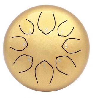 Zingen Drum 6 Inch 8 Tone C Sleutel Boeddhistische Zingen Geluid Healing Meditatie Zingen Drum Percussie Instrumenten Drum gouden