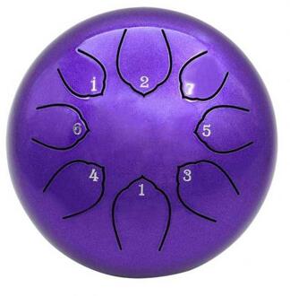 Zingen Drum 6 Inch 8 Tone C Sleutel Boeddhistische Zingen Geluid Healing Meditatie Zingen Drum Percussie Instrumenten Drum paars