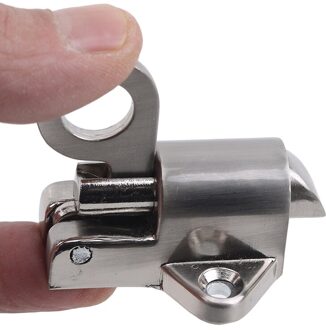 Zinklegering Deur Bolt Klink Lock Venster Gate Veiligheid Pull Ring Voorjaar Bounce Deur Bolt Safty Gate Klink W/Schroef Zilver