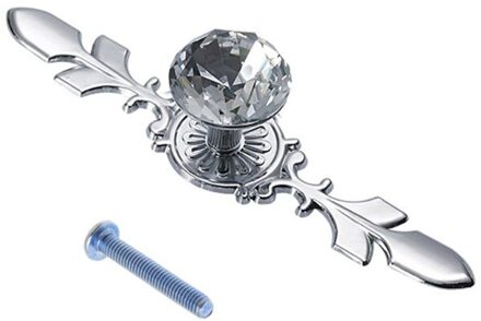 Zinklegering Diamant Kristal Handvat Europese Minimalistische Transparant Kristal Enkel Gat Kast Kledingkast Deurklink Glas Boor H