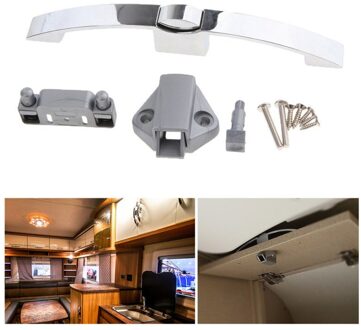 Zinklegering Effen Push Knop Pull Handle Lock Vergrendeling Knop Kast Deur Heldere Chrome Kabinet Sloten Meubels Hardware