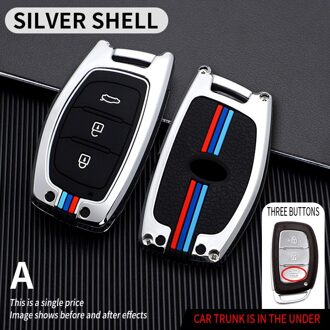 Zinklegering Fit Voor Hyundai Tucson Sonata Elantra 3 Knop Afstandsbediening Smart Key Skin Case Cover Key Covers Voor Huis toetsen option1
