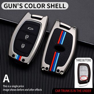 Zinklegering Fit Voor Hyundai Tucson Sonata Elantra 3 Knop Afstandsbediening Smart Key Skin Case Cover Key Covers Voor Huis toetsen option3