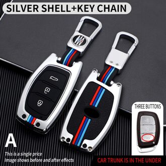 Zinklegering Fit Voor Hyundai Tucson Sonata Elantra 3 Knop Afstandsbediening Smart Key Skin Case Cover Key Covers Voor Huis toetsen option5