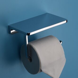 Zinklegering Plus Messing Badkamer Papier Houder En Plank Badkamer Mobiele Telefoon Handdoekenrek, toiletrolhouder Doos Tissue Doos. Zilver