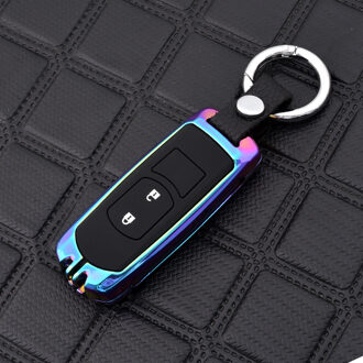Zinklegering + Silicagel Cover Auto Remote Key Case Cover Voor Mazda CX-5 2 3 6 Demio CX-3 CX3 CX5 CX-7 CX7 CX8 CX-9 MX5 Axela 2 key regenboog