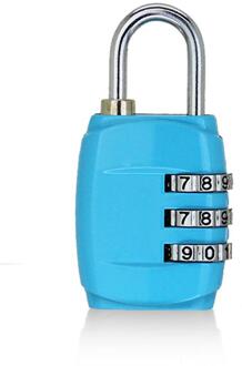 Zinklegering Sluizen Hangslot Metalen Slot Bagage Kabinet Lock Mini Anti-Diefstal Bagage Gym Slot Veiligheid Reizen Baglock blauw