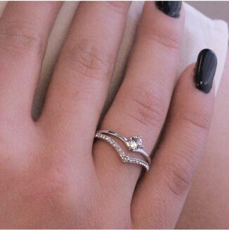 Zinnia Ring - Oostenrijks Kristal Wit Zilver - N