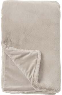 ZINZI - Plaid 140x180 cm - bontlook - effen kleur - Pumice Stone - beige