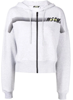 Zip hoodie Msgm , Gray , Dames - L,M