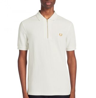 Zip Neck Polo Shirt - Wit - Heren - maat  XS