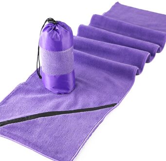 Zip Pocket Fitness Microfiber Bad Gym Soft Extra Lange Handdoek Zwemmen Sport Sneldrogende Camping Paars
