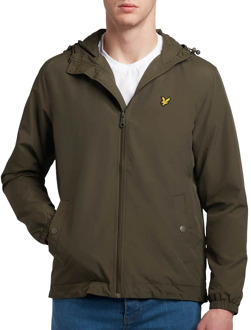 Zip Through Hooded Jas Heren olijfgroen