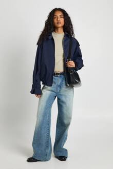 Zip Up Trench Jacket, Navy - 40