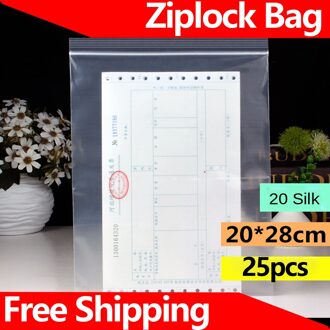 Ziplock Zak Plastic Verpakking Zak Transparante Afdichting Zak Extra Dikke 20 Zijde 20X28cm Zelfdichtende Zak Voedsel Plastic Zak 25 Stuks