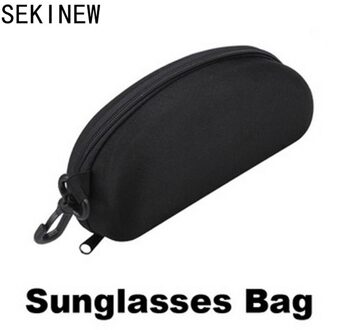 Zipper Bril Zonnebril Hard Case Box Portable Protector Zwarte Zonnebril Doos