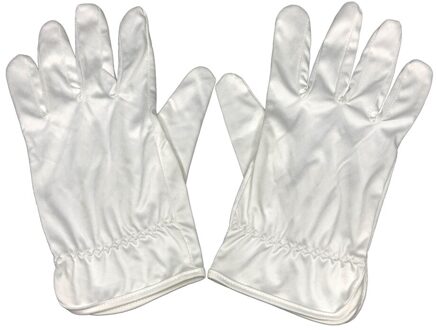 Zipsoft 1/3/5 Pairs Sieraden Bril Schoonmaken Beschermende Handschoenen Microfiber Volledige Vinger Lens Horloge Cleaner Witte Handschoenen Zachte 50 stk