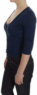 Zipup Blouse Driekwart Mouwen Donkerblauw - EU 40 / UK 12