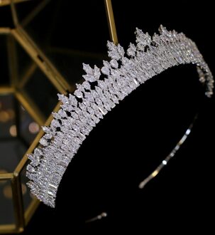 Zirconia Kroon Bruids Tiara Kroon Bruiloft Haar Accessoires Tiara Hoofdband Crystal Crown Graduation Sieraden
