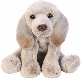 Zittende grijze Weimaraner knuffel hond 13 cm