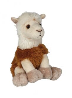 Zittende lama knuffel 15cm