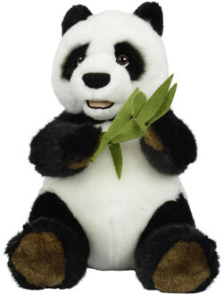 Zittende panda met bamboe - 25 cm