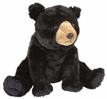 Zittende zwarte beer knuffels 30 cm